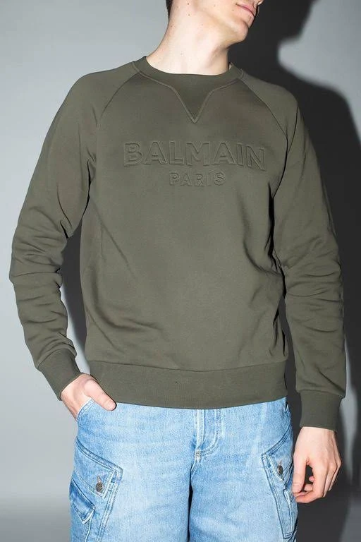 Balmain Sweatshirt with Logo - Green - Sweatshirts