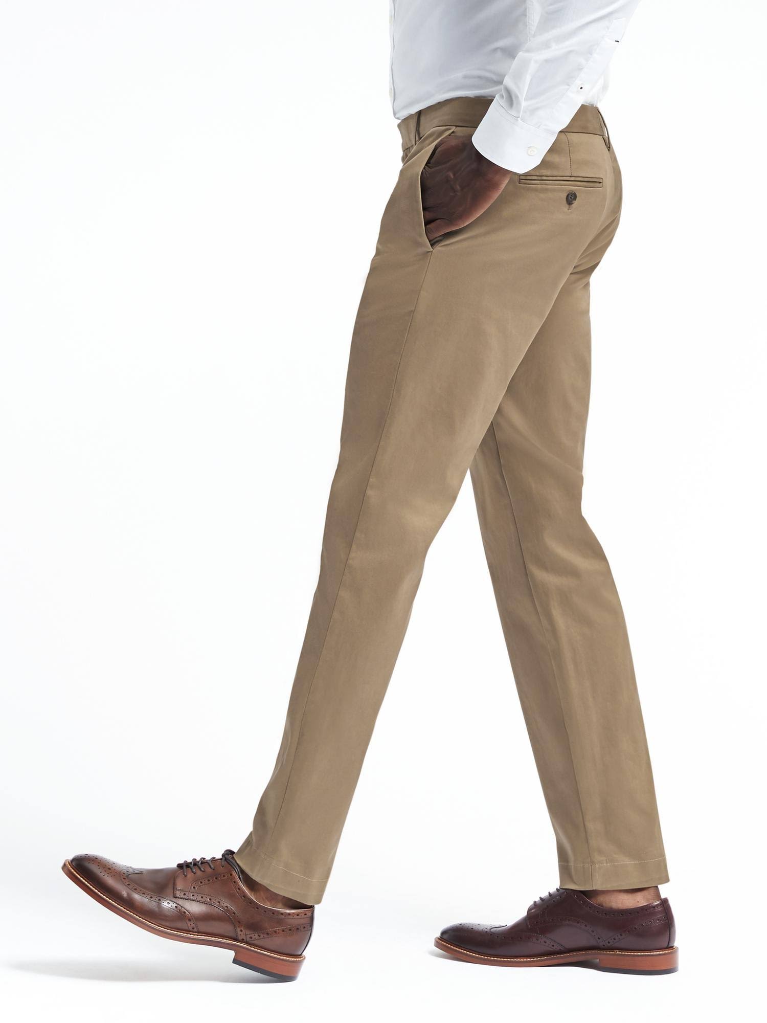 Banana Republic Men's Emerson Straight Rapid Movement Chino Pant Airforce Khaki Size 42W 34L