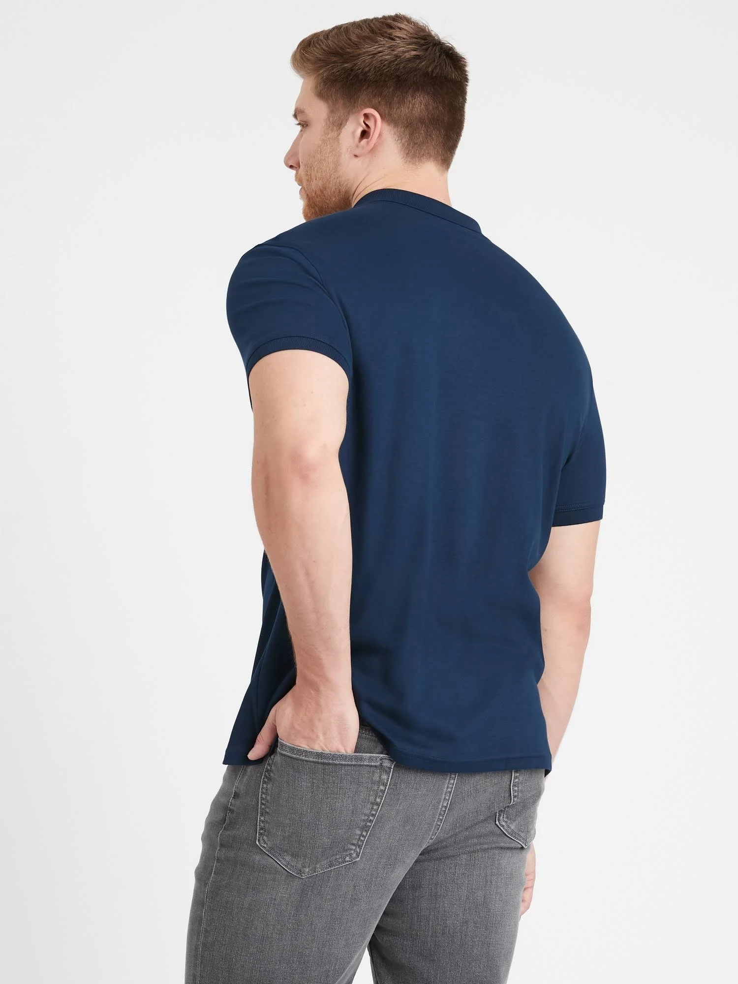 Banana Republic Men's Slim Luxury-Touch Polo Shirt Navy Tall Size XXL