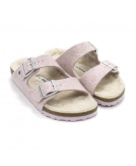 Birkenstock Women's Arizona Pink Wool Shearling