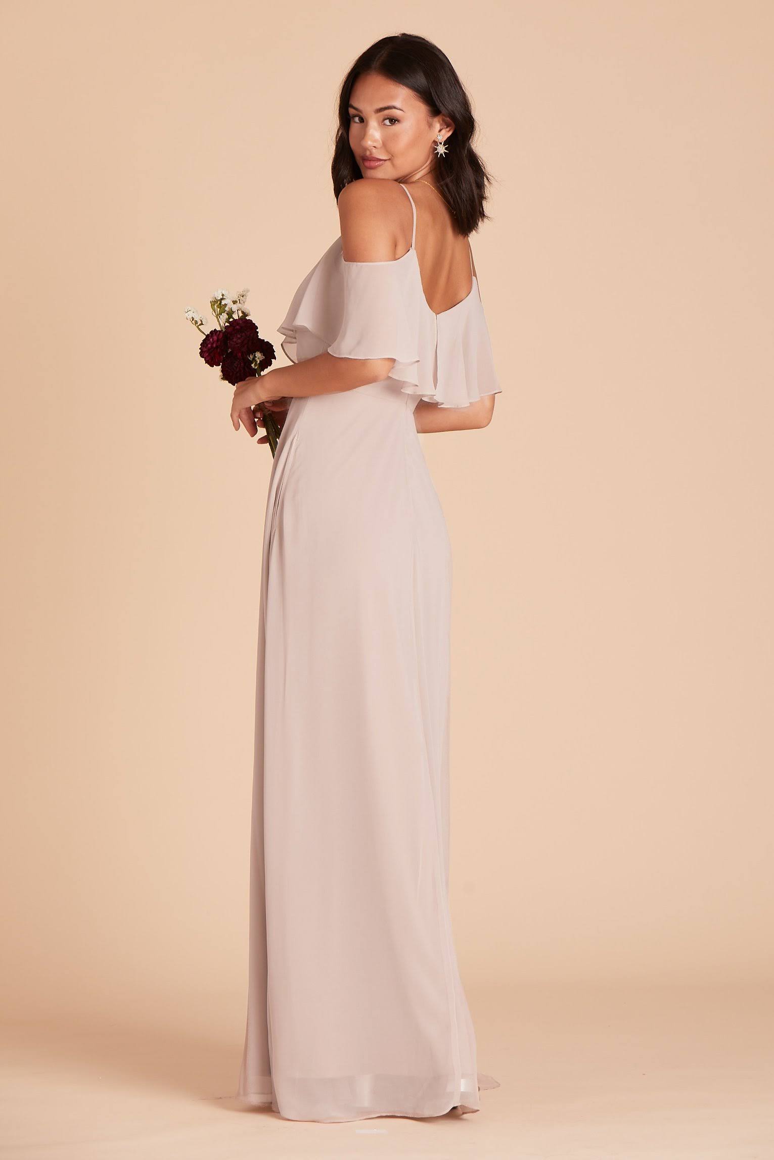 Birdy Grey Jane Convertible Chiffon Bridesmaid Dress in Taupe XXL / Taupe / No Slit