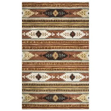 Millwood Pines Early Hand-Woven Wool Area Rug, Size: Rectangle 5& x 8&, Brown