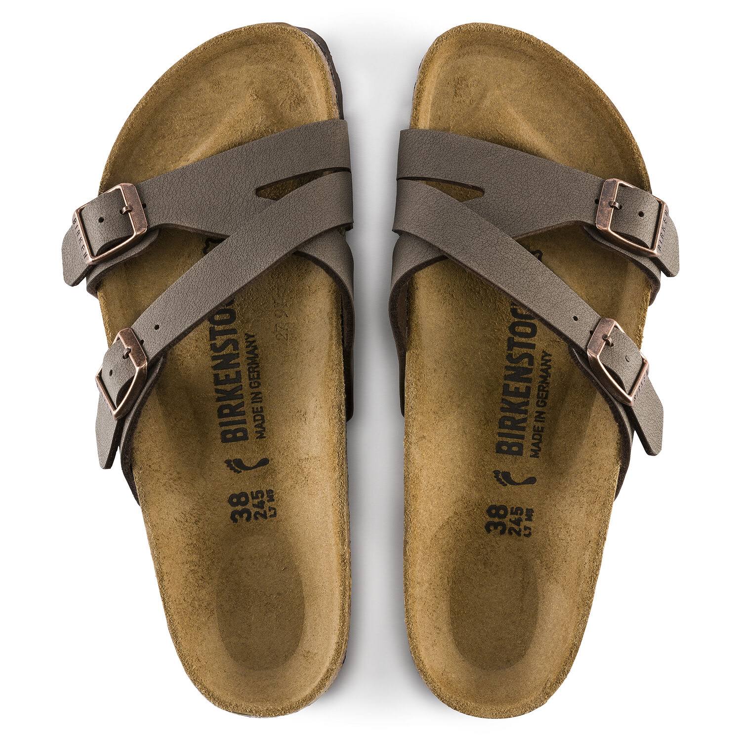 Birkenstock Yao Birko-Flor Nubuck Ladies Sandals - Mocha