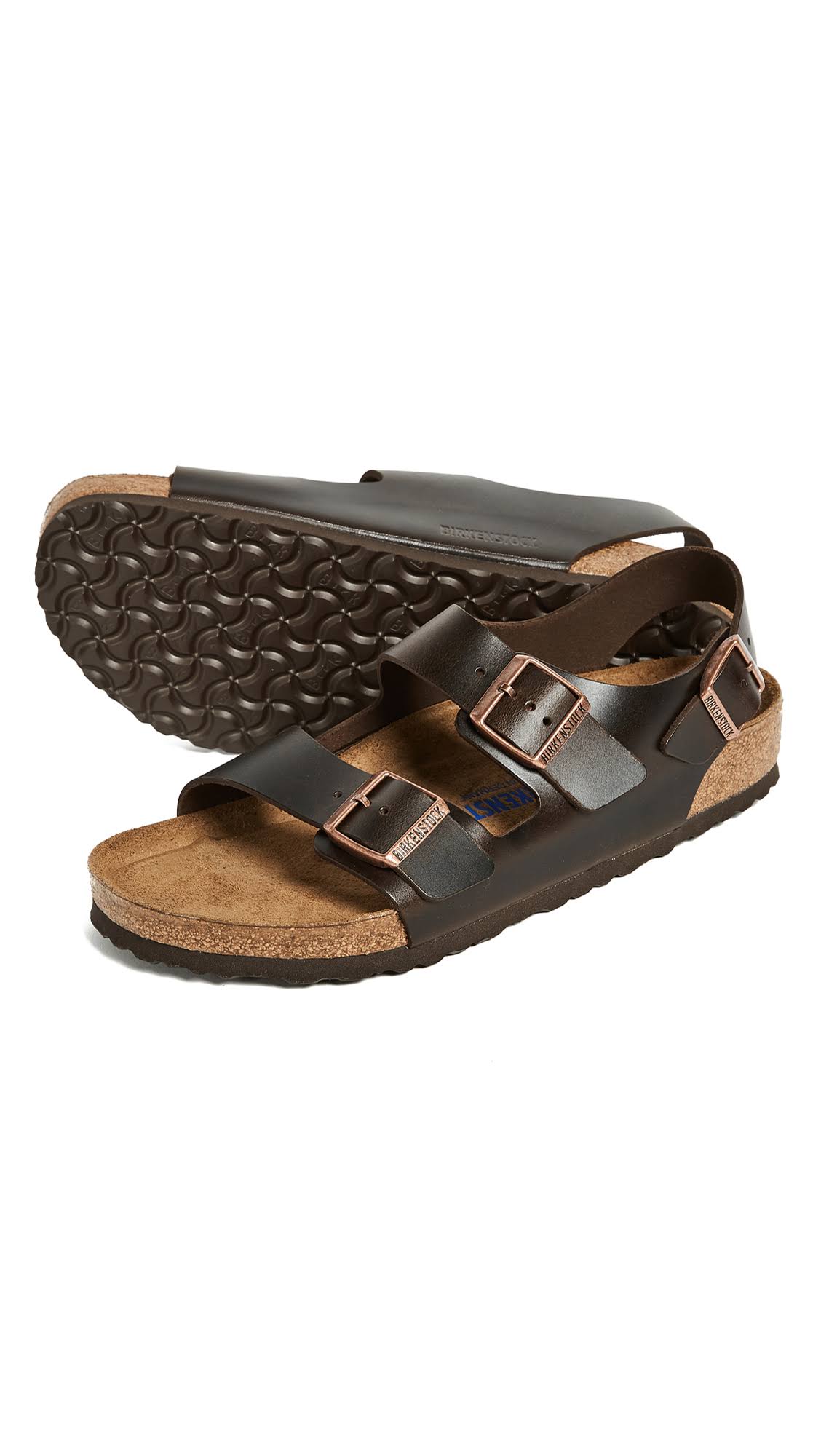 Birkenstock Milano Soft Footbed Sandal - 46 - Brown Amalfi Leather