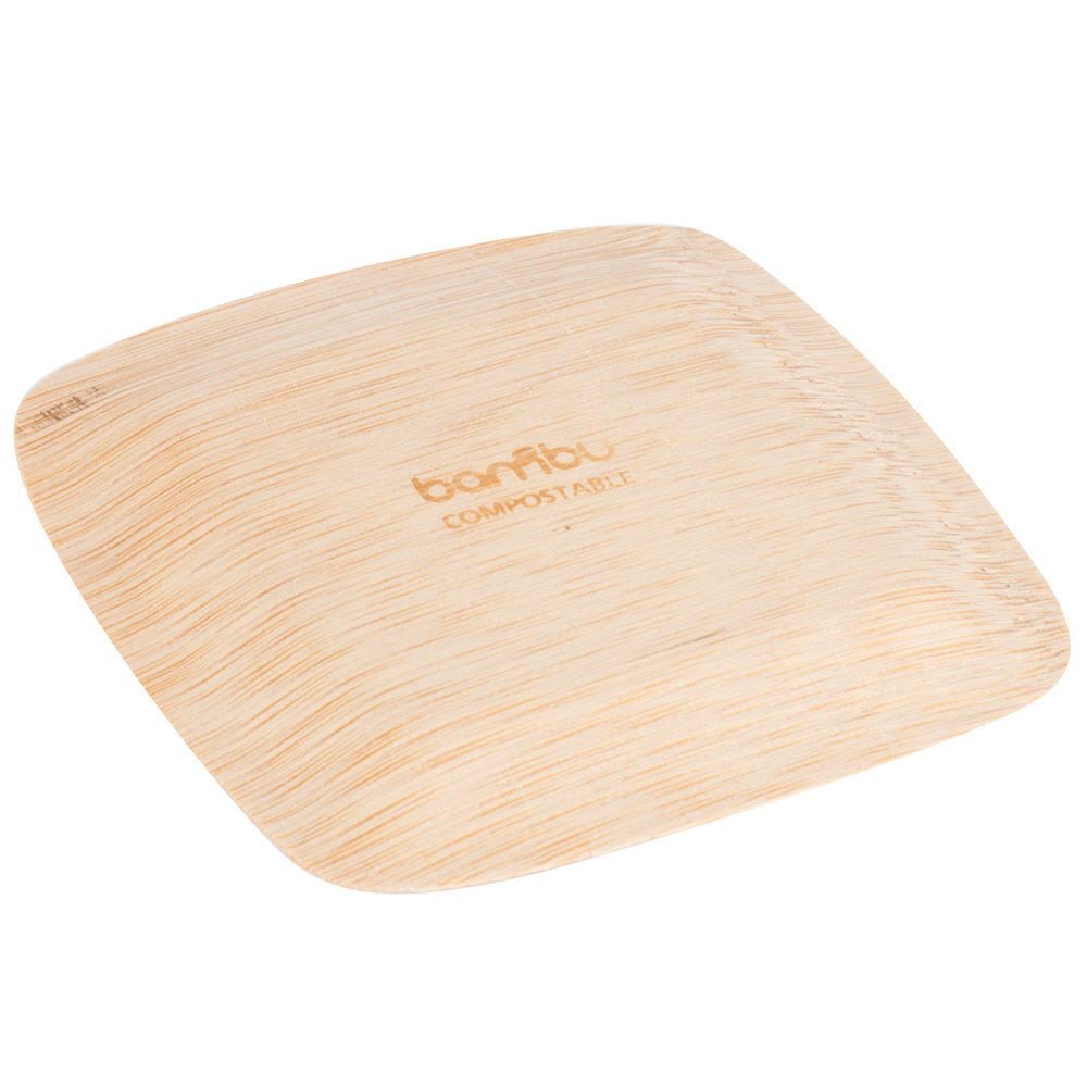bambu, Veneerware Square Bamboo Plates - 3 1/2 Inches, 250-Pack