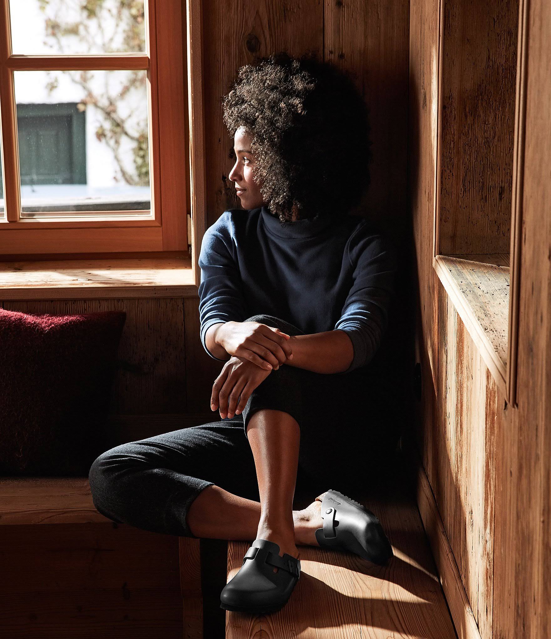 Birkenstock Women's Boston Shearling Stone Coin Suede