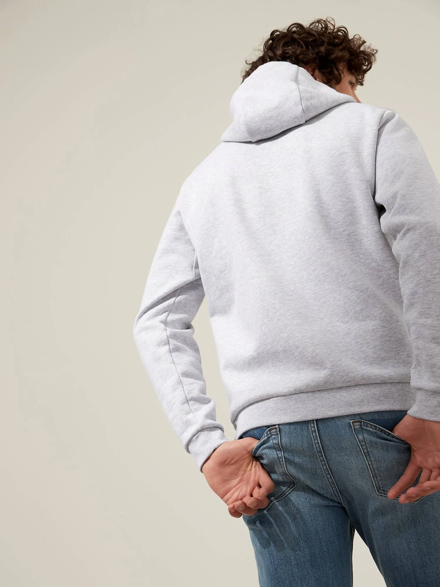 Banana Republic Men's Heavyweight Fleece Hoodie Gray Heather Size XL