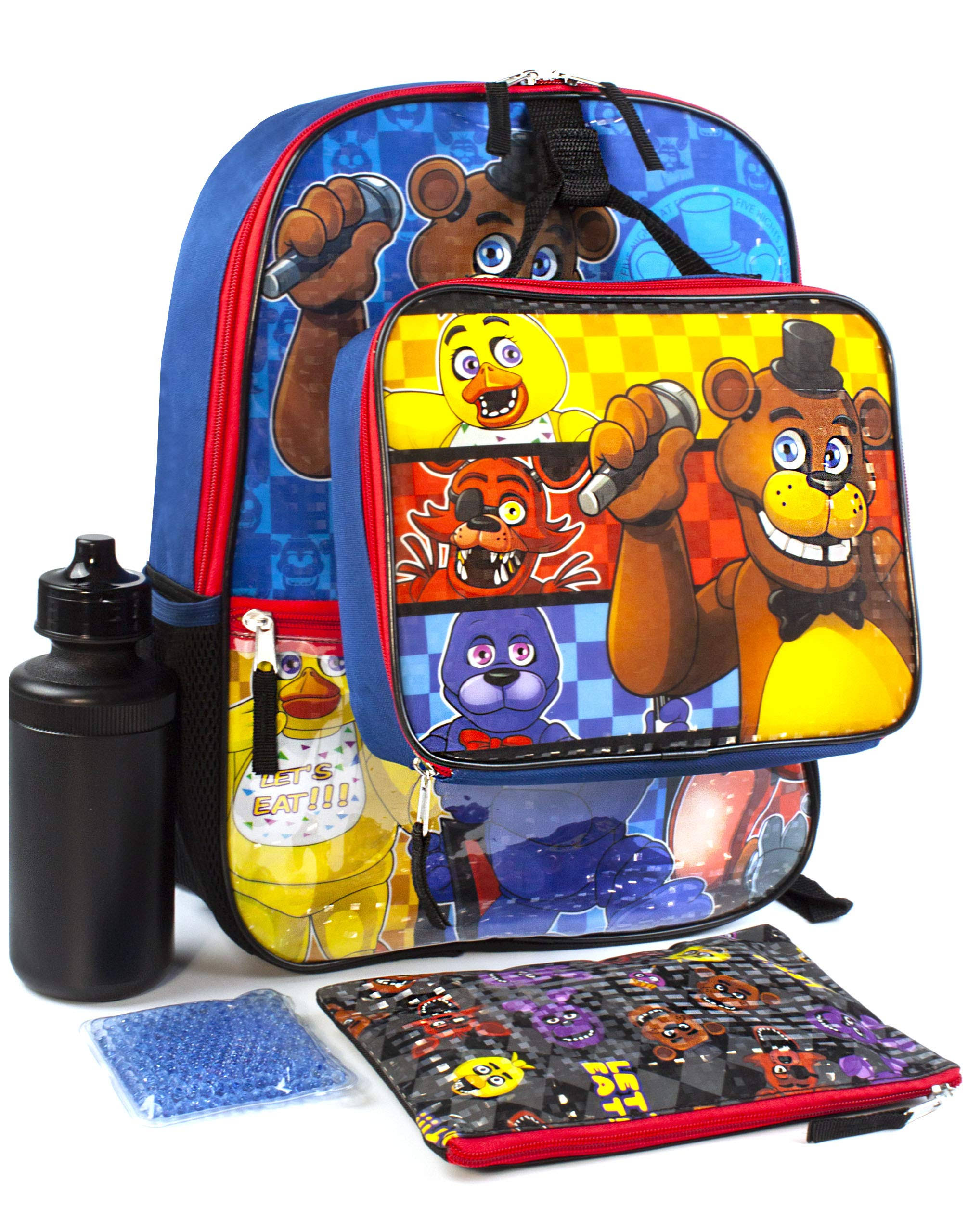 Five Nights at Freddy&s Fnaf School Backpack Lunch Box Water Bottle 5 Piece Set