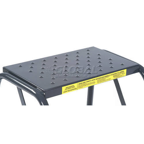 Ballymore 218P Perforated 16x22W 2 Step Steel Rolling Ladder 10x22D Top Step