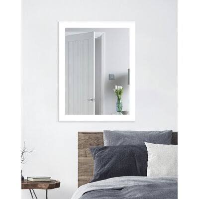 Fulk Industrial Modern & Contemporary Wall Mirror Birch Lane Size: 45x22 H x 39x22 W, Finish: White