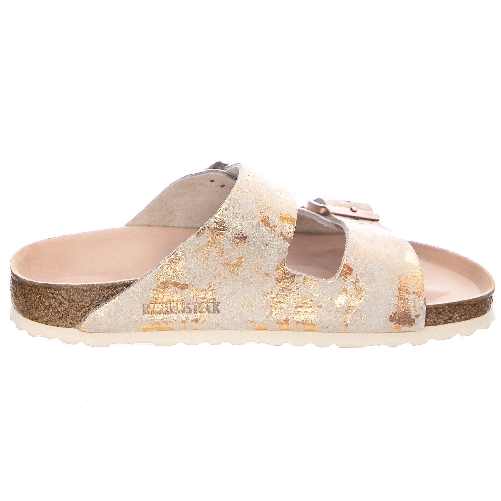 Birkenstock Womens Arizona Vintage Metallic Rose Copper Sandals Size 37