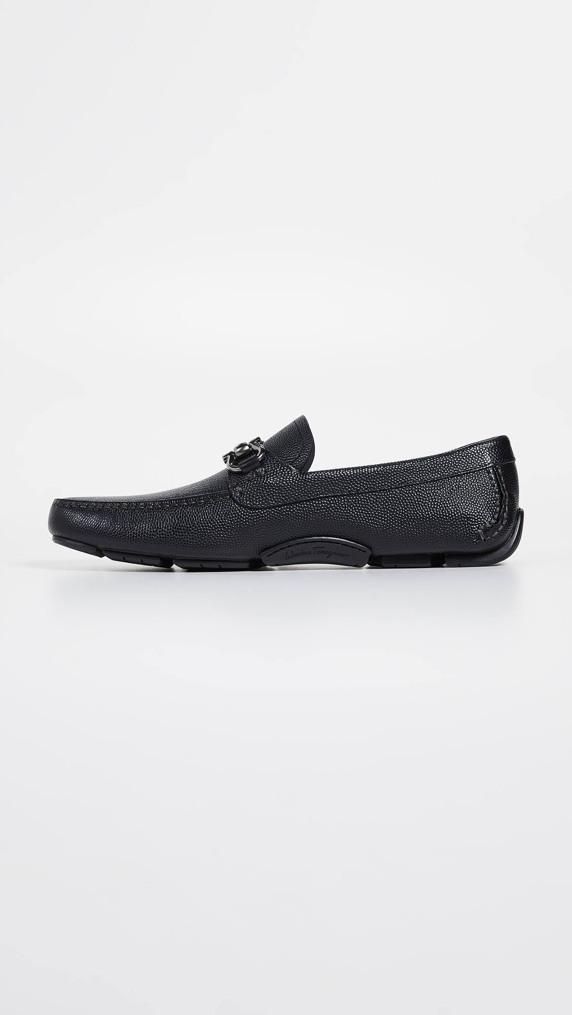 Salvatore Ferragamo Parigi Gancini Bit Leather Driver, 11 / Black