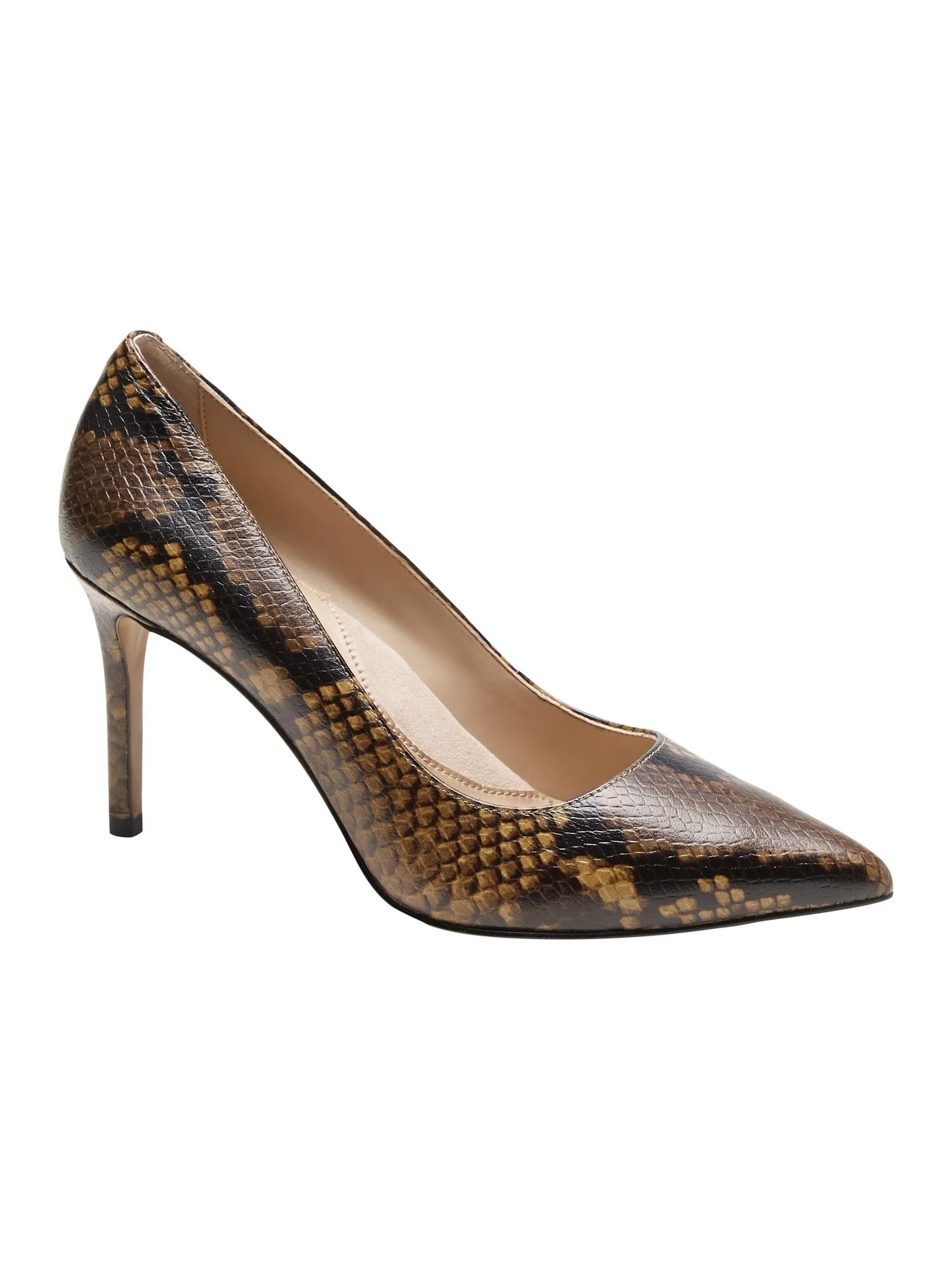 Banana Republic Women's Madison 12-Hour Pump Brown Snakeskin Leather Size 7