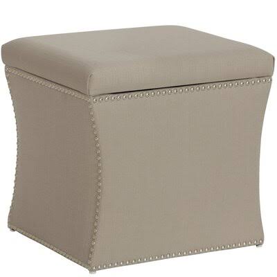 Birch Lane Page Nailhead Trim Storage Ottoman Upholstery: Marlow Stone, Trim: Pewter Nailhead
