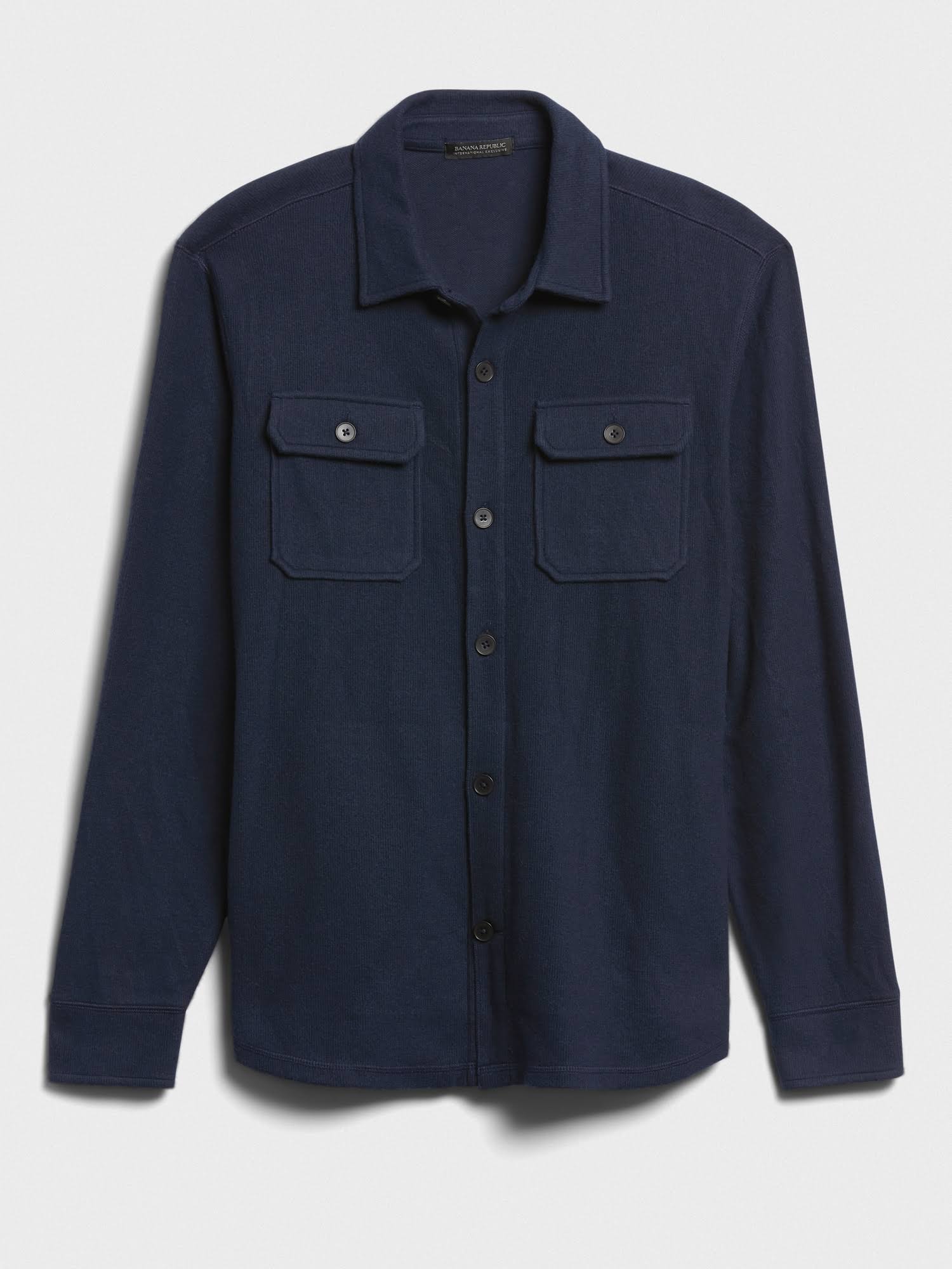 Banana Republic Men's Brushed Waffle-Knit Shirt Jacket Navy Size Xs