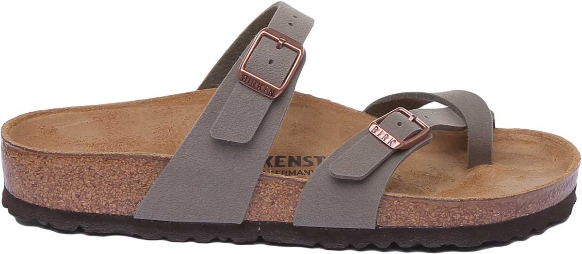 Birkenstock Mayari Birko Flor Nubuck Sandals - Stone