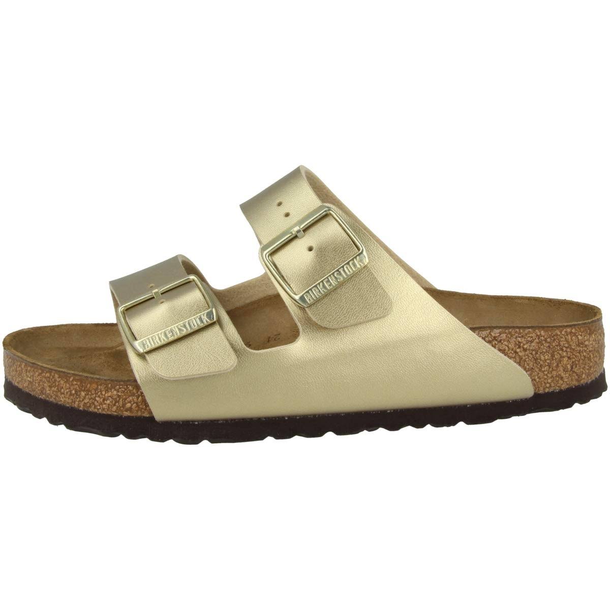 Birkenstock Arizona Birko Flor Womens Gold Sandals EU 38