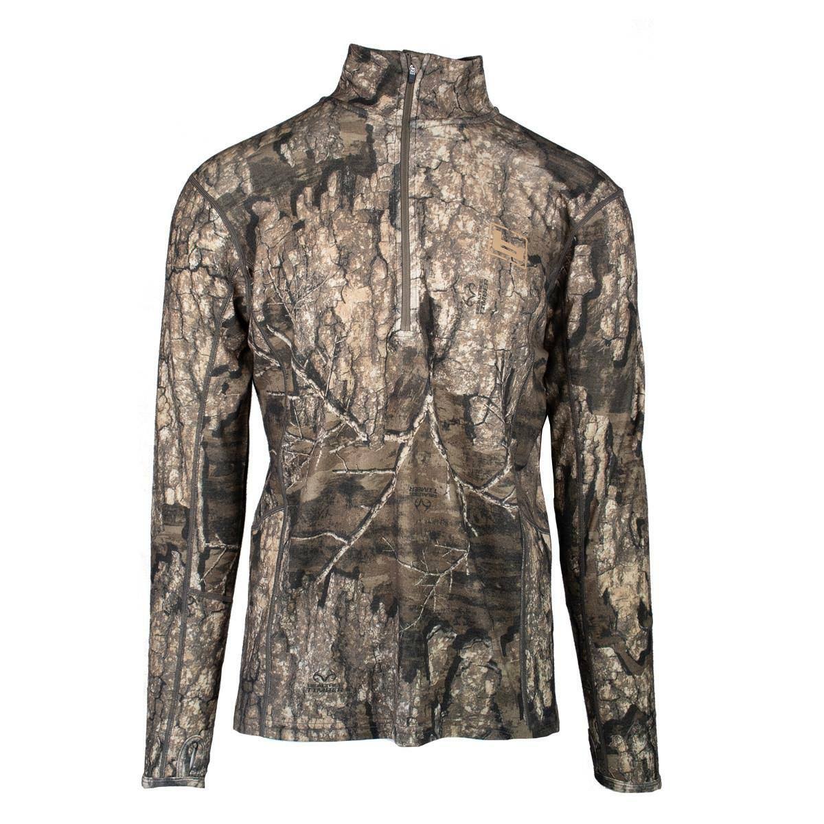 Banded Base Merino Wool 1/4 Zip Pullover 230 Gram, Mens, Realtree Timber, Small