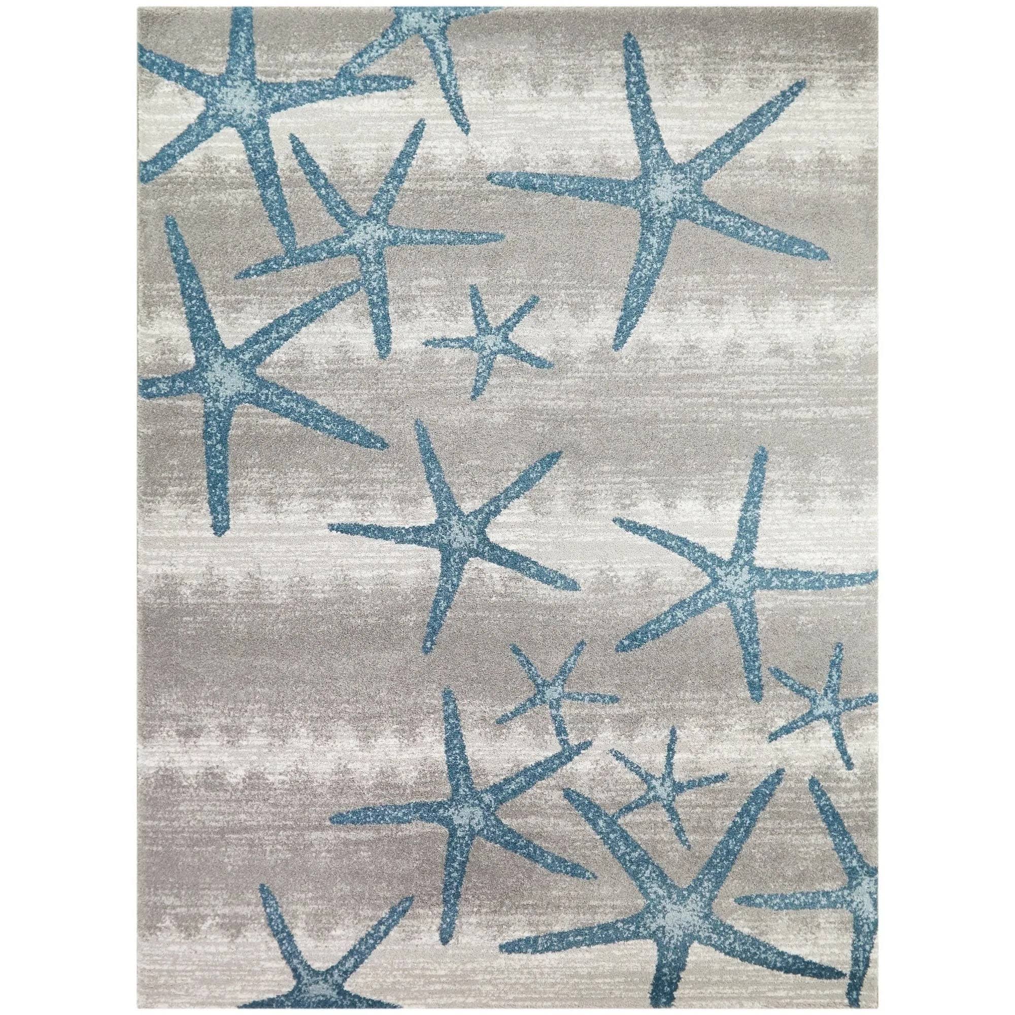 BALTA Martin Blue 8 ft. x 10 ft. Coastal Starfish Area Rug