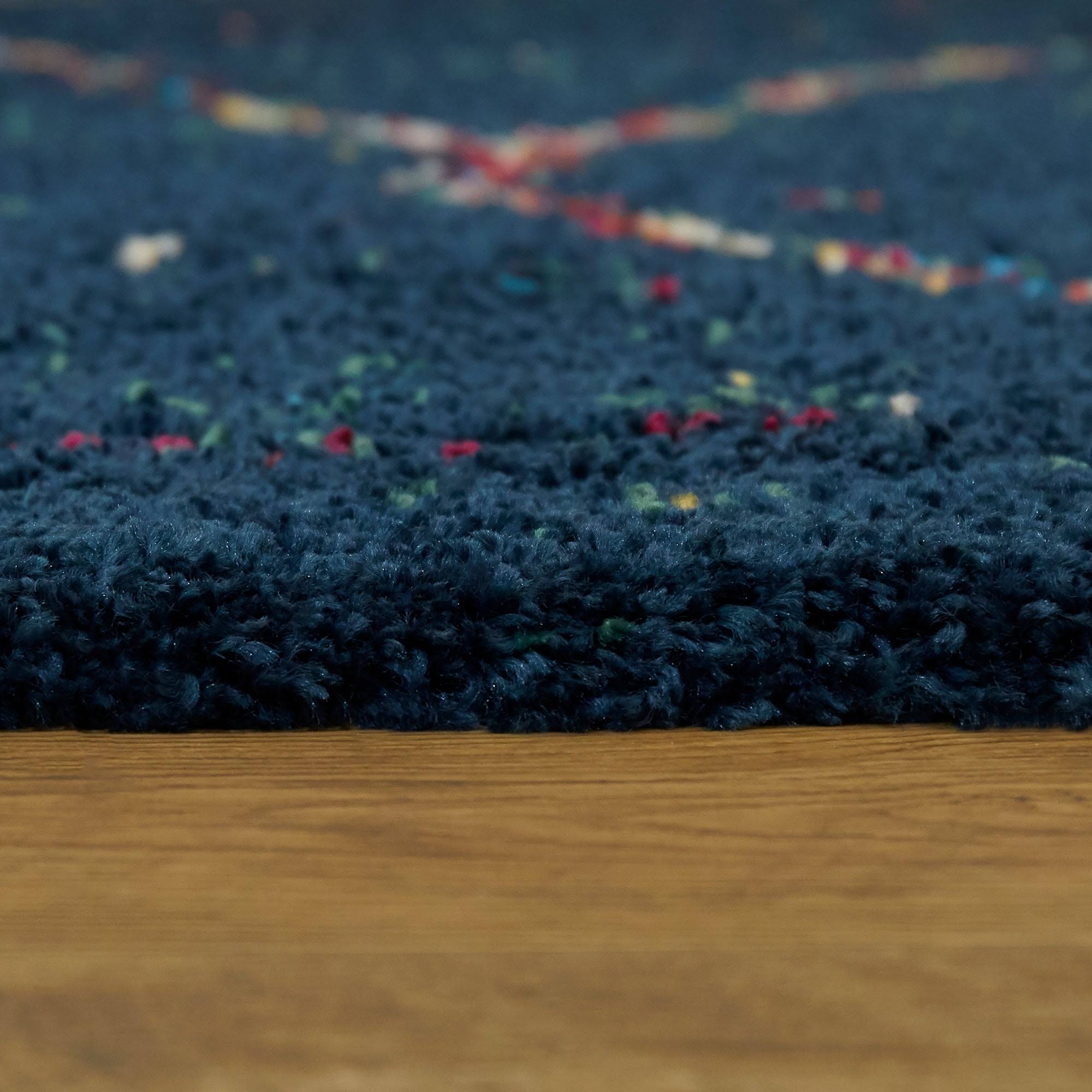 Uzma Moroccan Shag Area Rug - 7&10x22 x 10& - Dark Blue