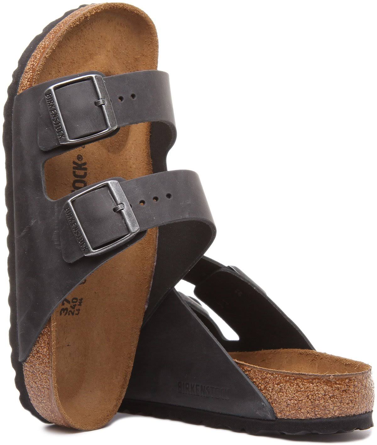 Birkenstock Arizona Oiled Leather Sandals - Black