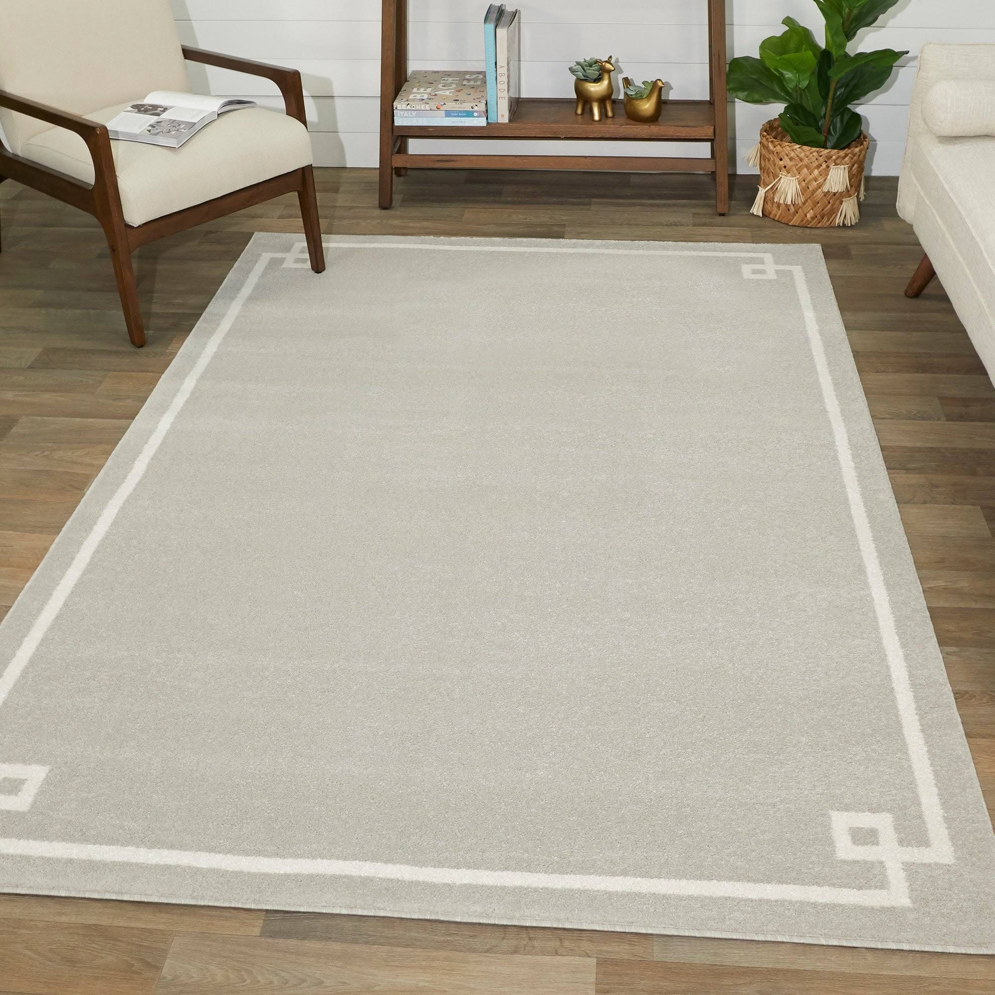 Eleni Greek Key Area Rug - Runner 2&7x22 x 7& - Light Grey