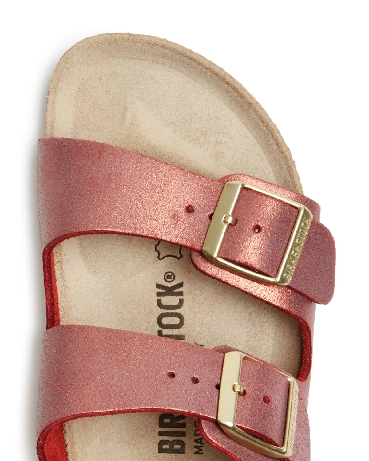Birkenstock Women's Arizona Sandal Washed Metallic Port Narrow
