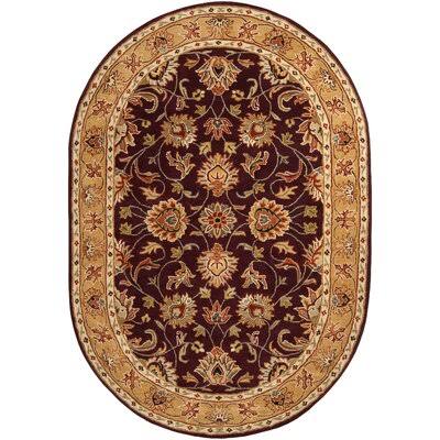 Arden Oriental Handmade Tufted Wool Burgundy Area Rug Birch Lane Rug Size: Oval 6& x 9&