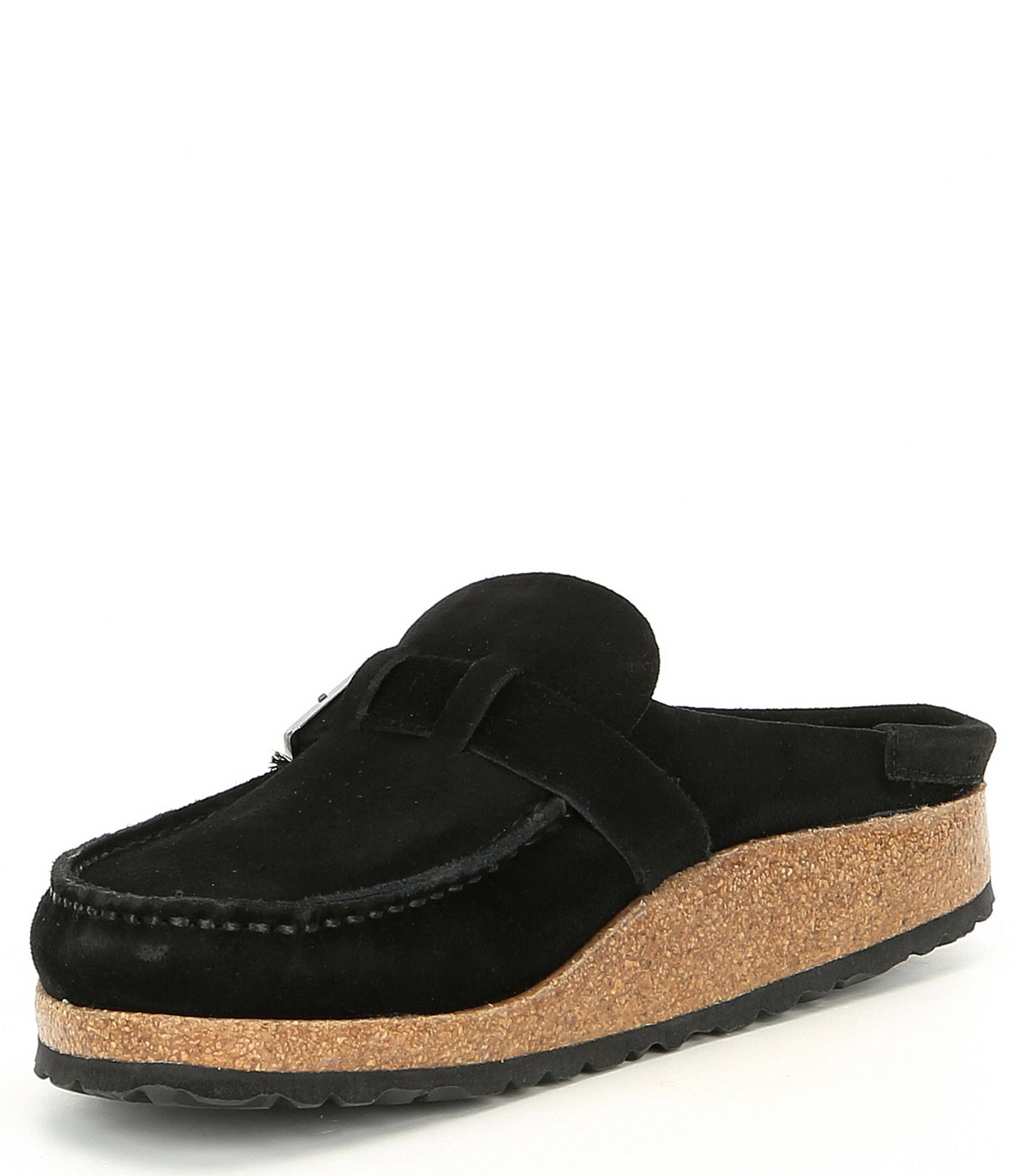 Women's Birkenstock Buckley Narrow Shoes - Black Suede / 36