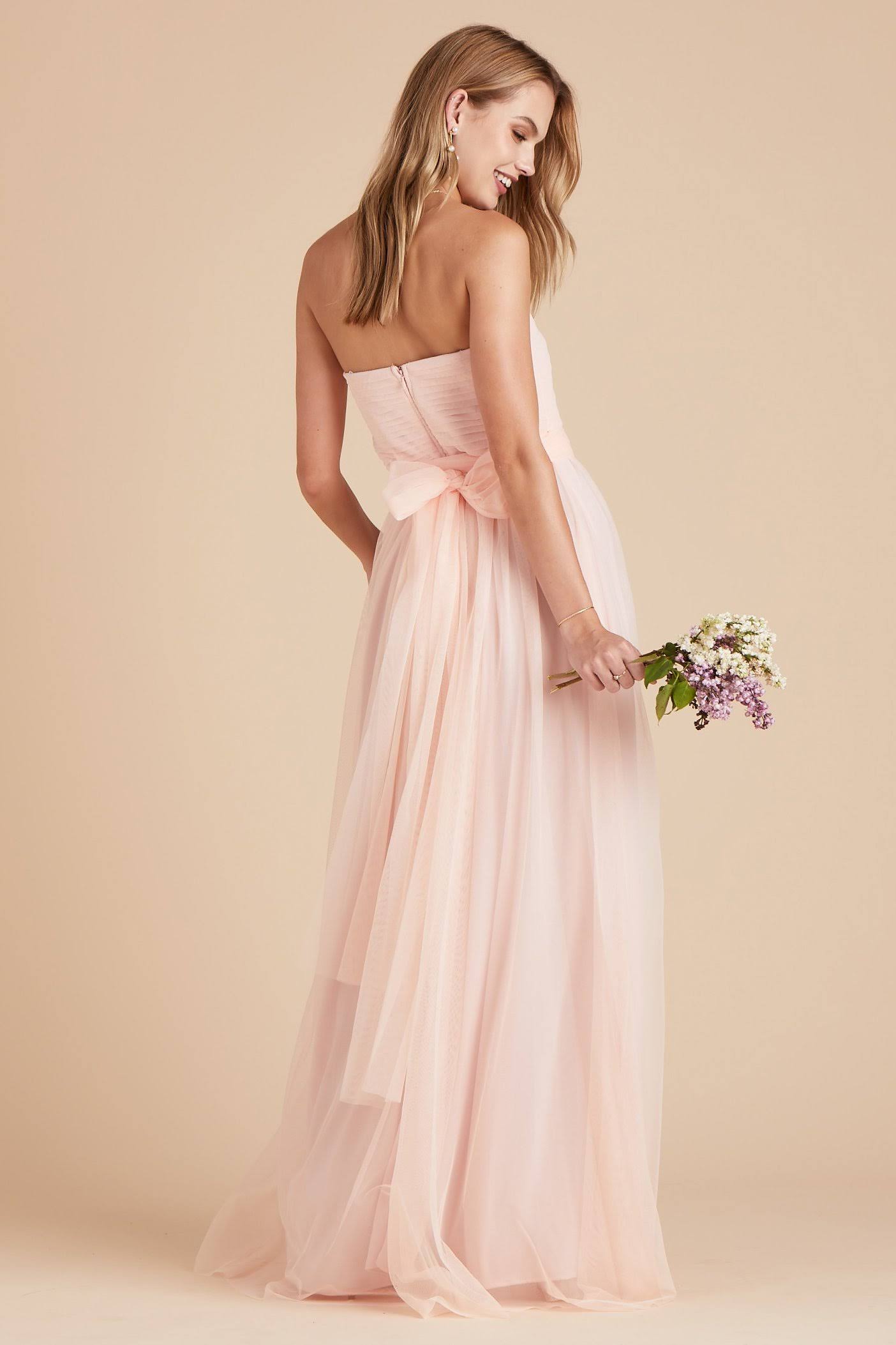 Birdy Grey Christina Convertible Tulle Bridesmaid Dress in Blush Pink L / Blush Pink