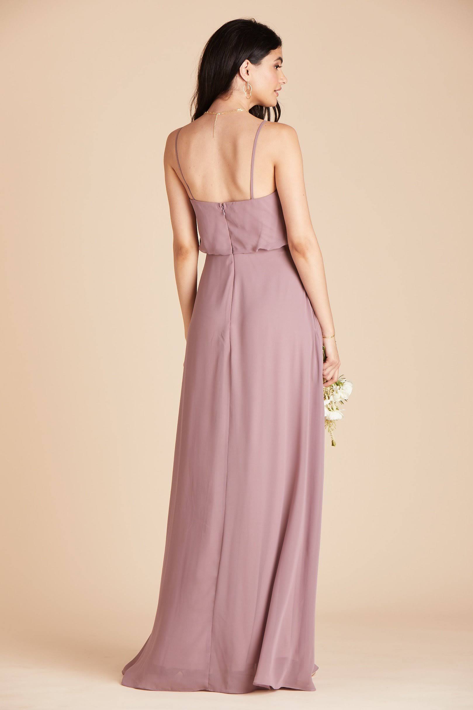 Birdy Grey Gwennie Chiffon Bridesmaid Dress in Dark Mauve XL / Dark Mauve / No Slit