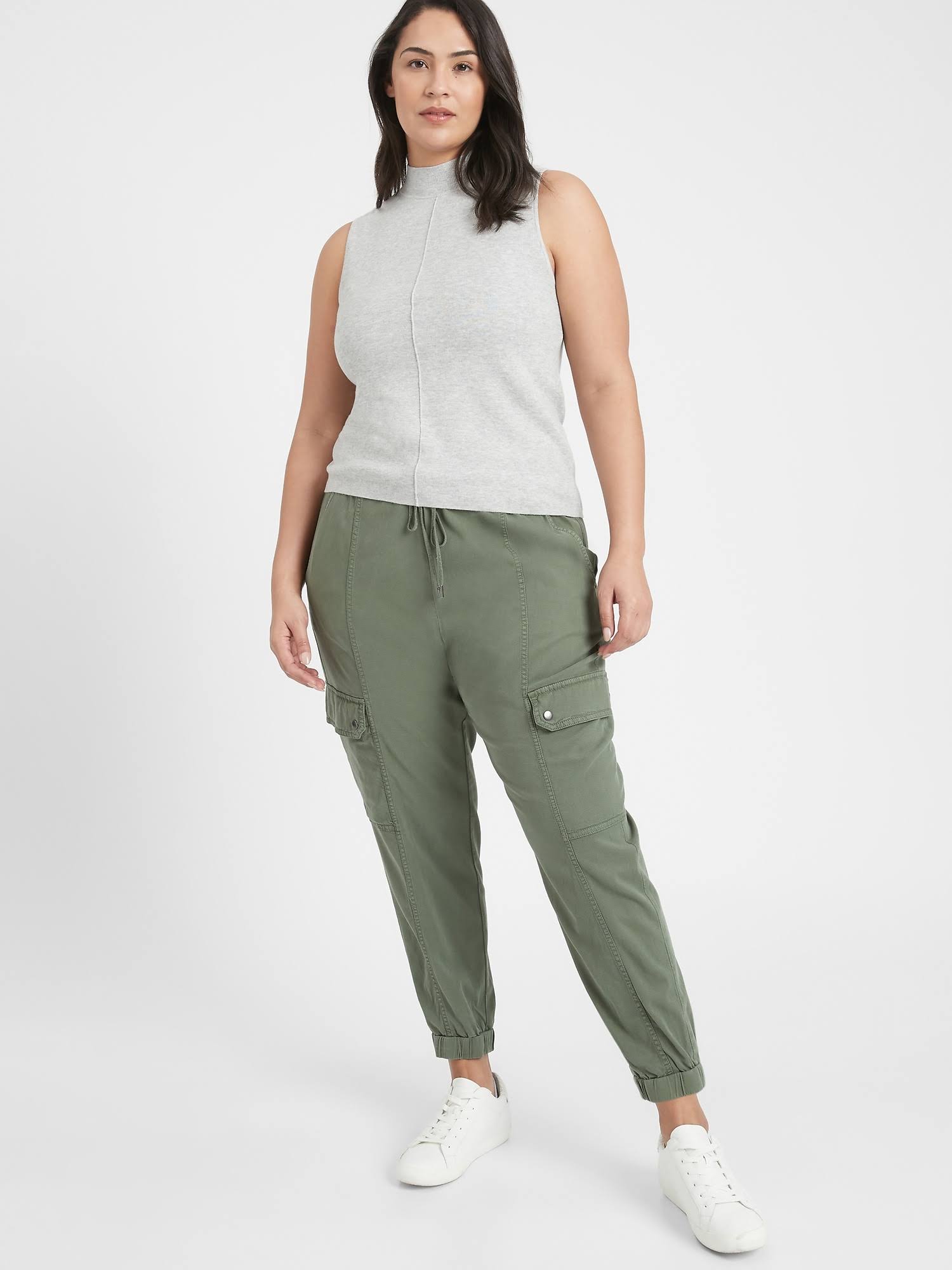 Banana Republic Women's Cargo Jogger Flight Jacket Green Size M