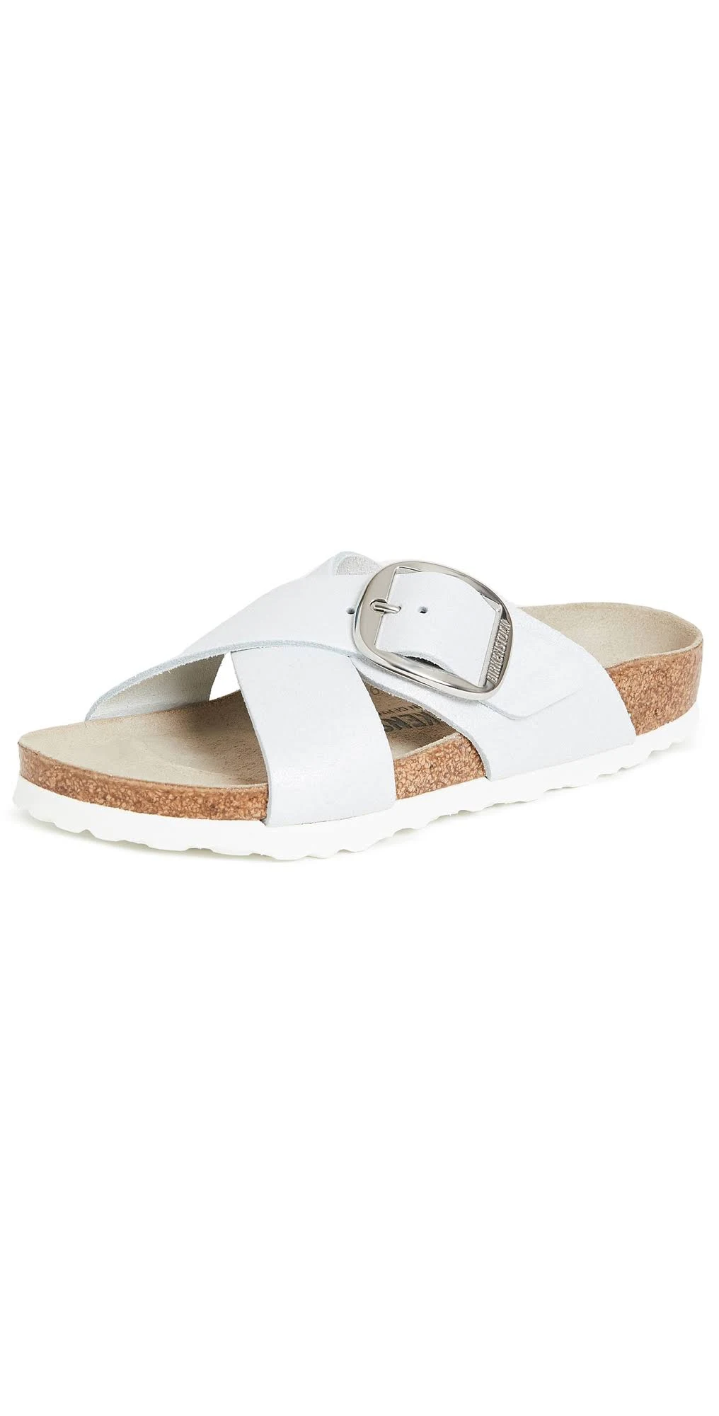 Birkenstock Women's Siena Big Buckle, Washed Metallic White Size: 38 N