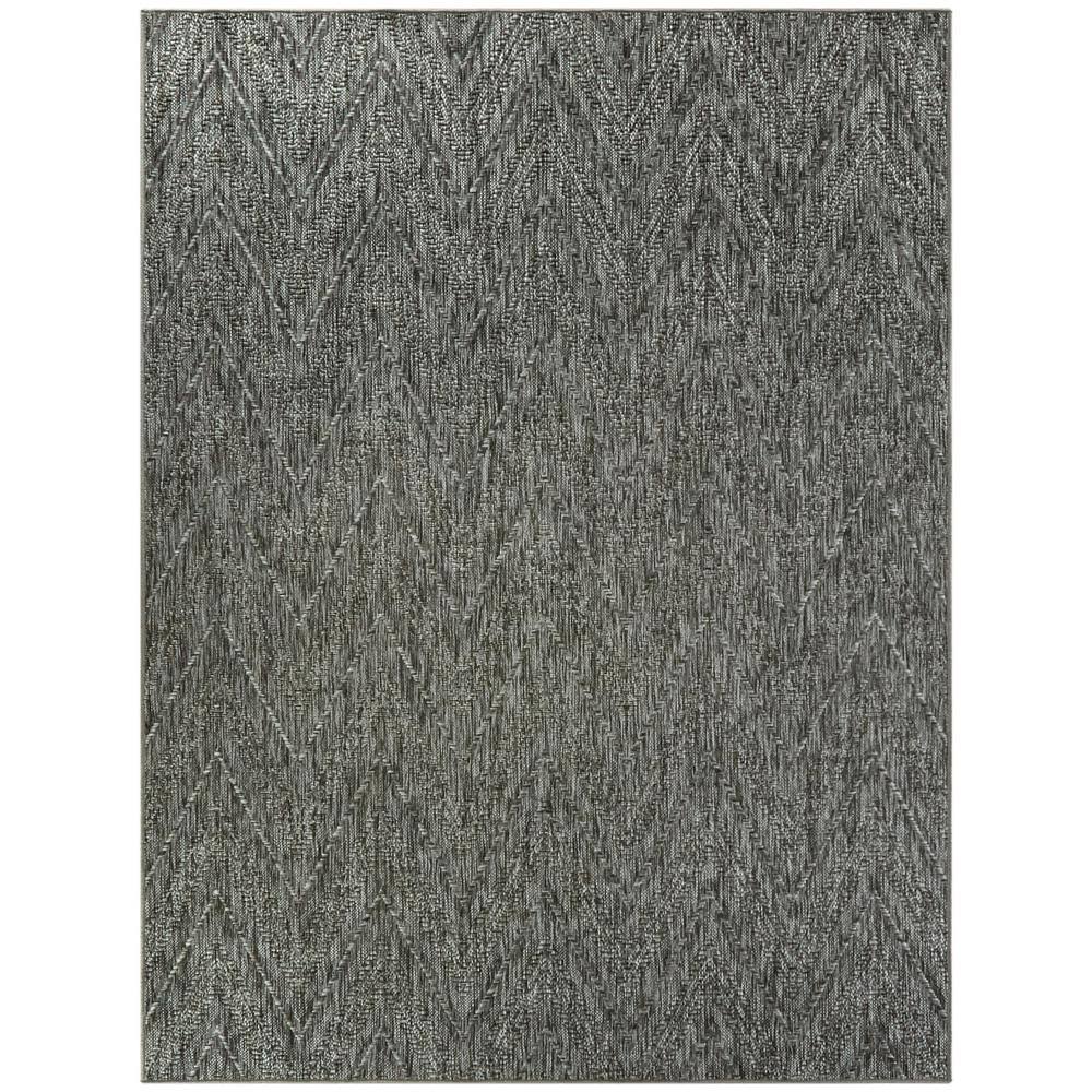 BALTA US Kava Charcoal 5 ft. x 7 ft. Chevron Flatweave Indoor/Outdoor Area Rug, Grey