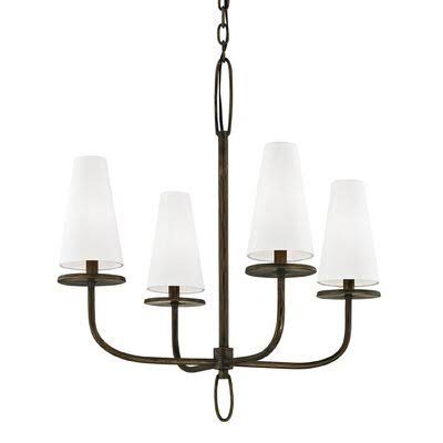 Beyer 4 - Light Shaded Classic / Traditional Chandelier Finish: Bronze