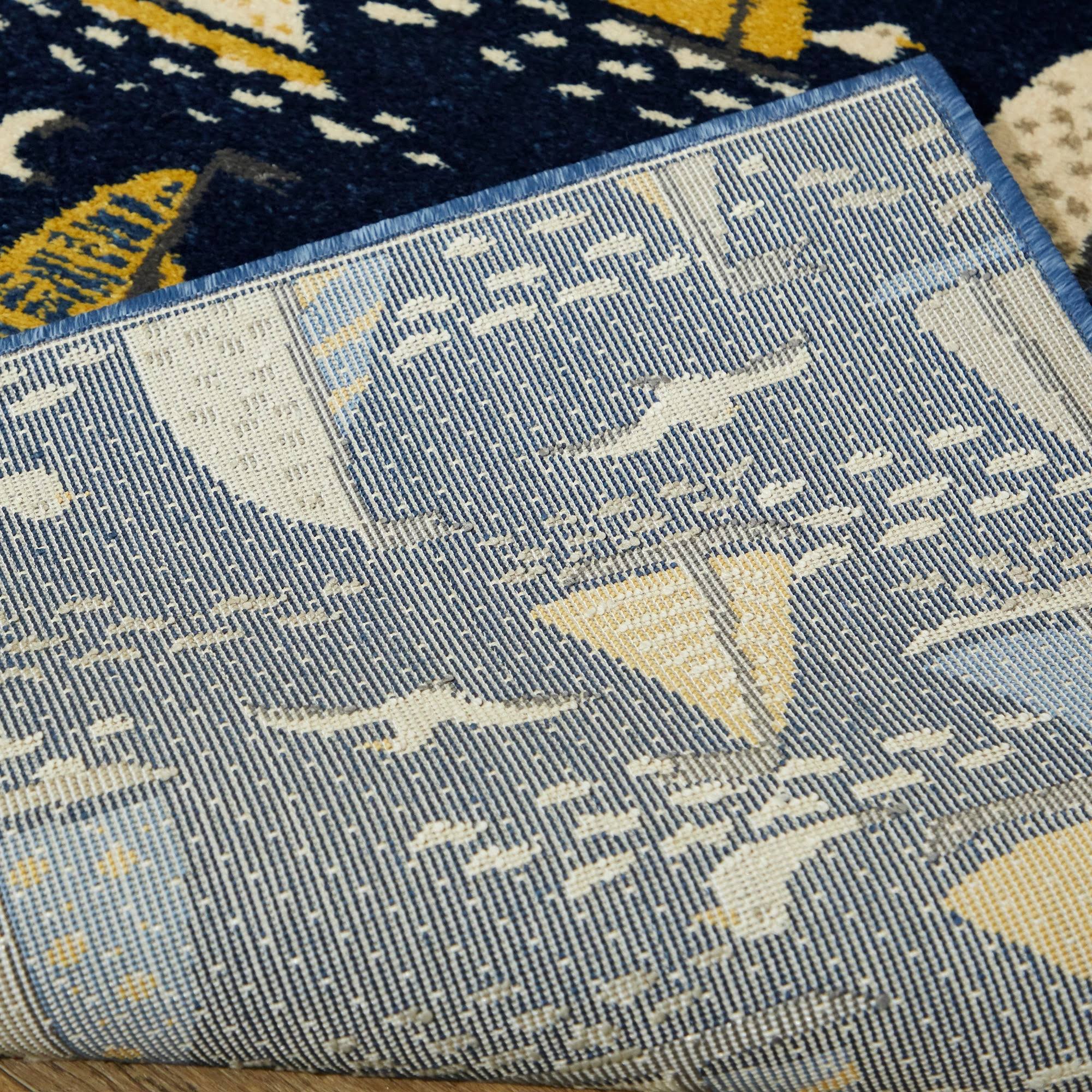 BALTA Bay Marina Navy 5 ft. x 7 ft. Coastal Boat Area Rug, Blue