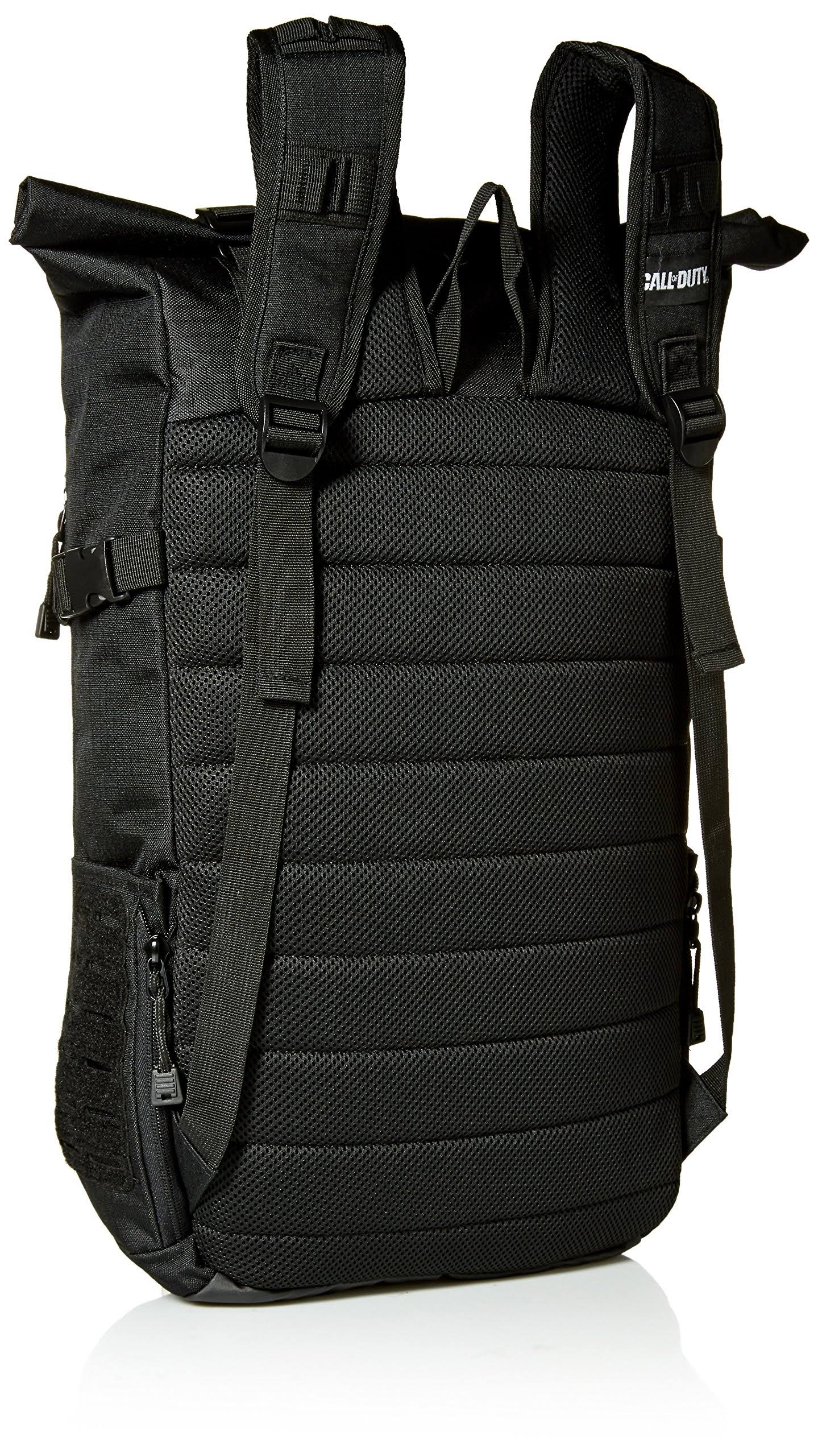 Call of Duty Black Military Roll Top Backpack with Laser Cuts