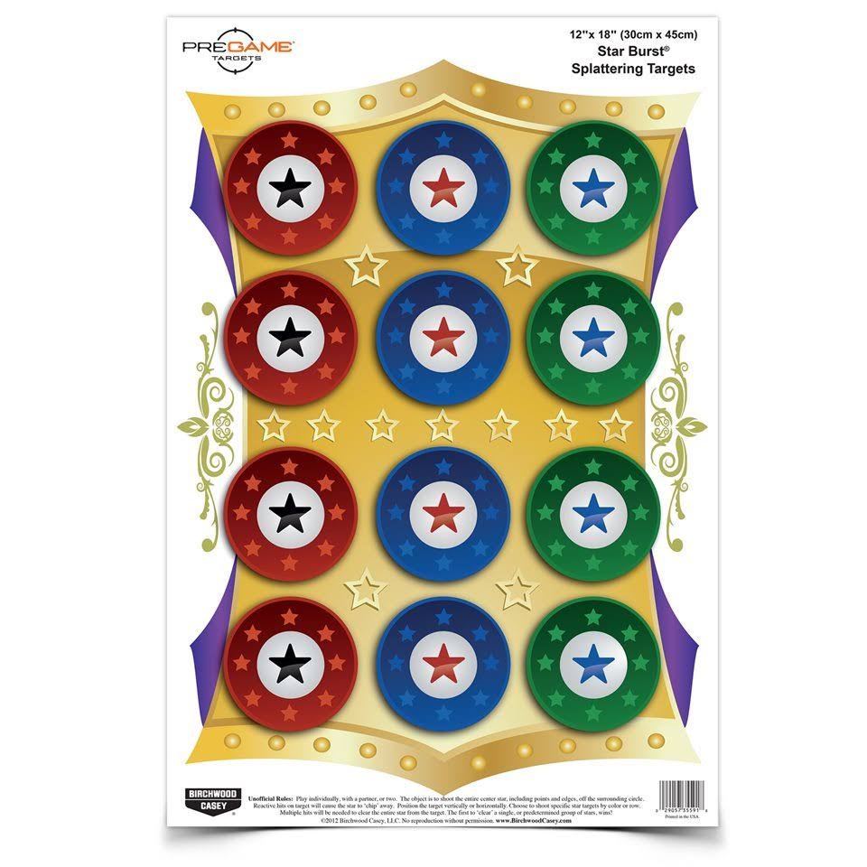 Birchwood Casey Pregame Targets (Per 100) Star Burst 12 x 18-inch