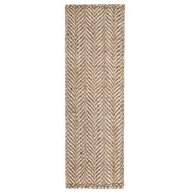 Birch Lane Heritage Garrett Chevron Handmade Flatweave Jute/Sisal Tan Area Rug Rug Size: Runner 2&6x22 x 8&