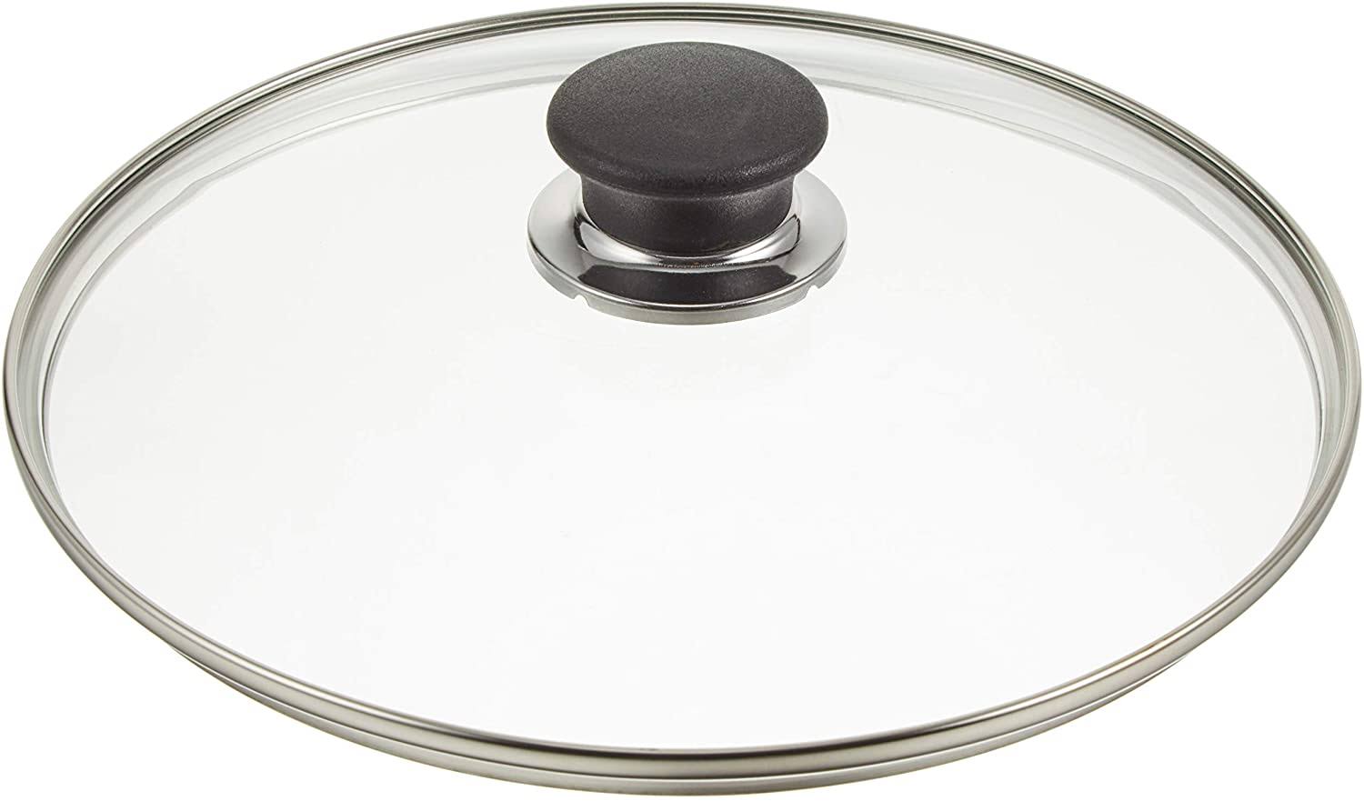 Ballarini 334 蚌02.24 Glass Lid 24 cm Stainless Steel Lid and Knob, Black/Clear, 6 x 24.6 x 24.6 cm