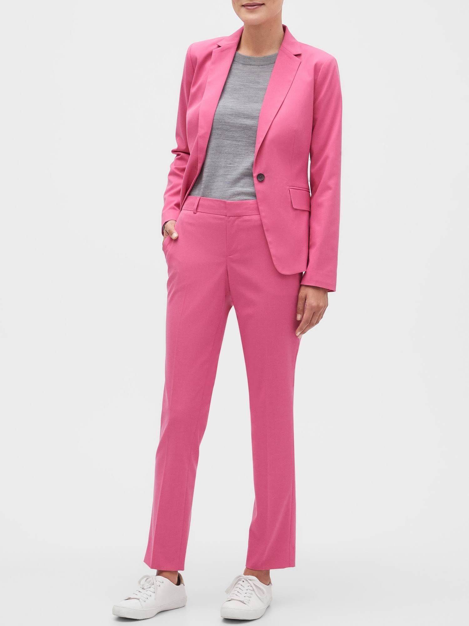 Banana Republic Factory Women's Washable Cutaway Blazer Hot Pink Regular Size 8