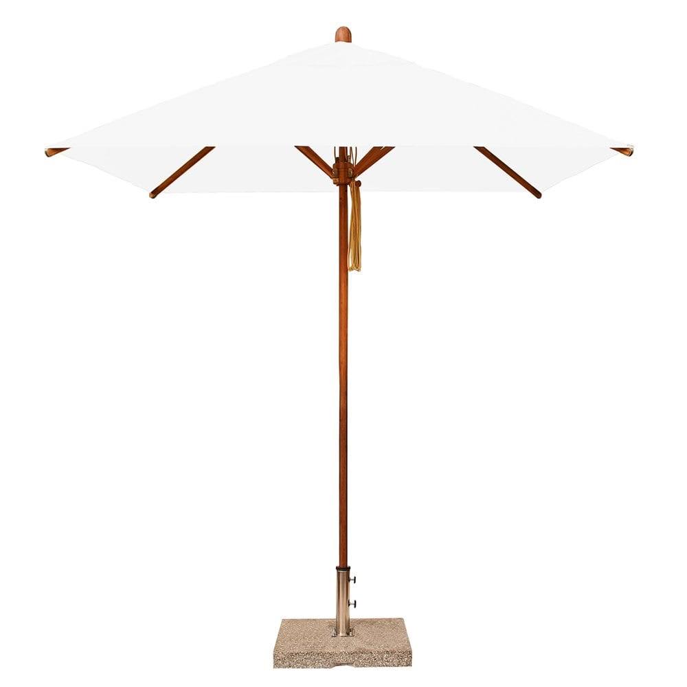 Bambrella SQ-L Levante 7-ft Square Bamboo Market Umbrella, Ice White