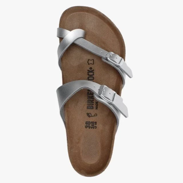 Birkenstock Mayari Birko-Flor Silver Thong Sandals