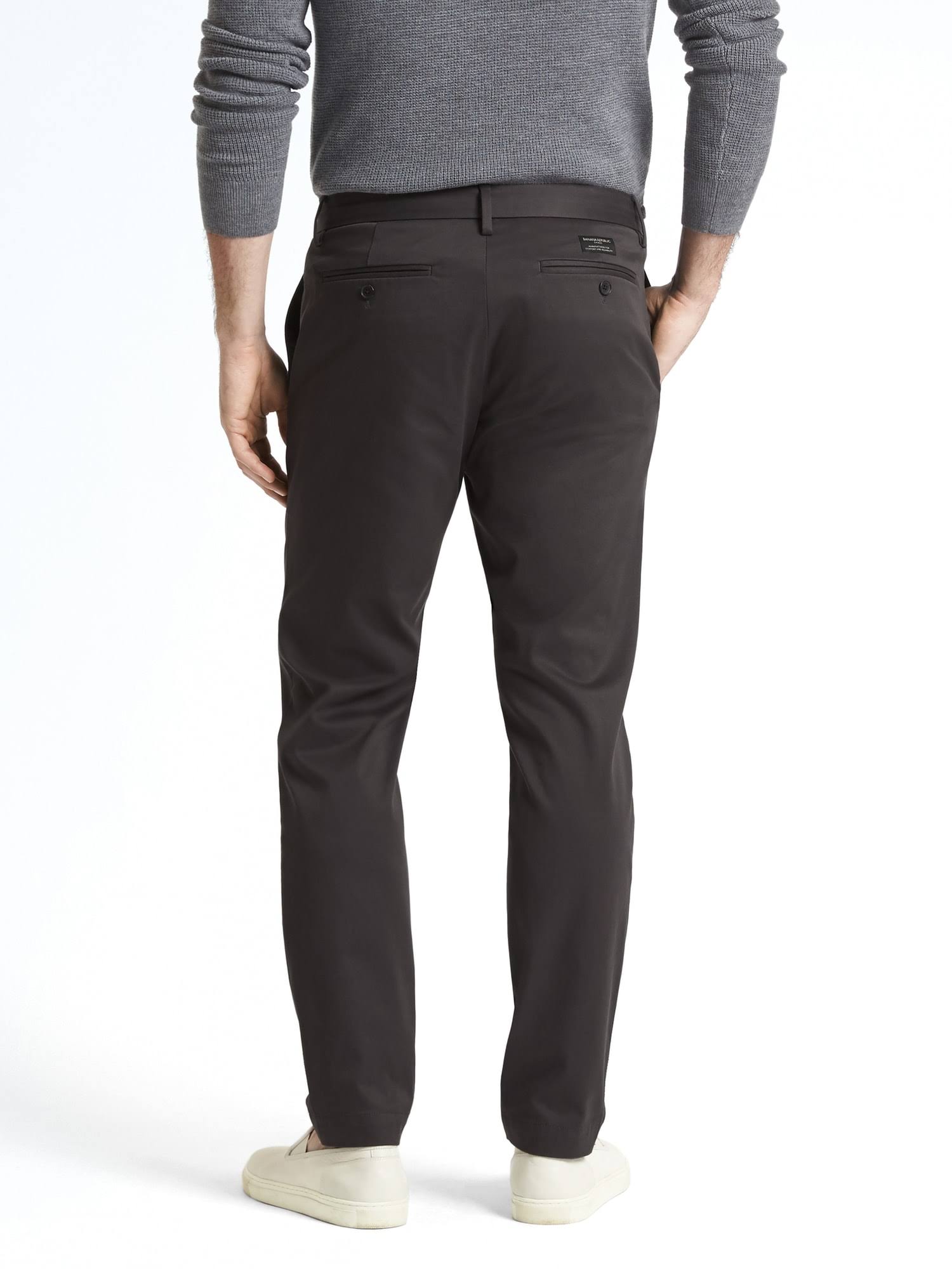 Banana Republic Men's Tapered Rapid Movement Chino Pant Charcoal Gray Tall Size 38W 36L
