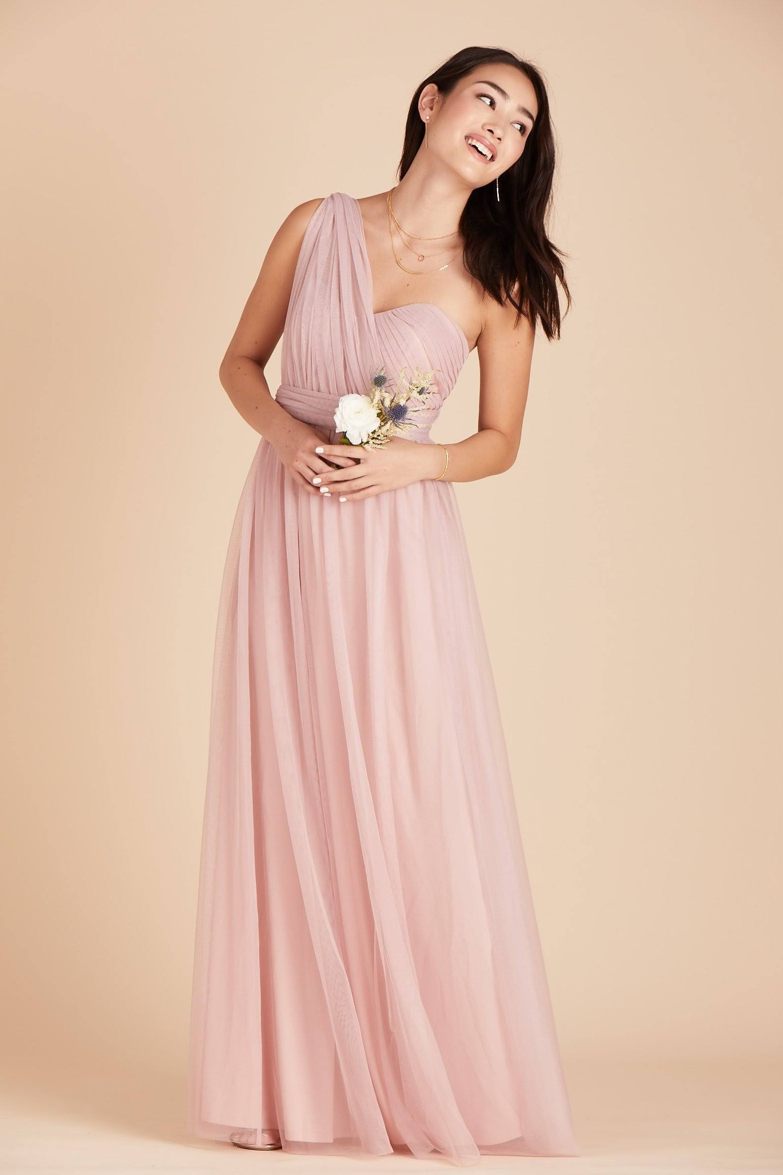 Birdy Grey Christina Convertible Tulle Bridesmaid Dress in Dusty Rose M / Dusty Rose