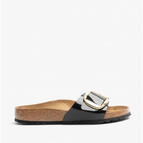 Birkenstock Unisex Madrid Big Buckle Birko-Flor Sandal Patent Black 37