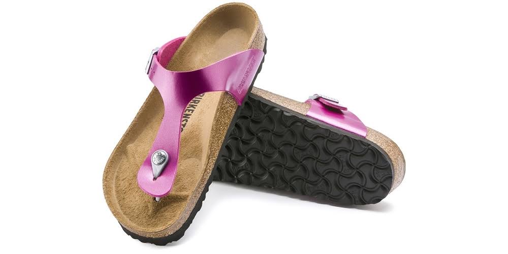 Birkenstock Gizeh Electric Metallic Magenta Birko-Flor Toe Post Sandal