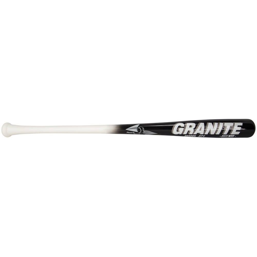 Pinnacle Sports Granite Series Bamboo Wood Baseball Bat in White/Black (33)