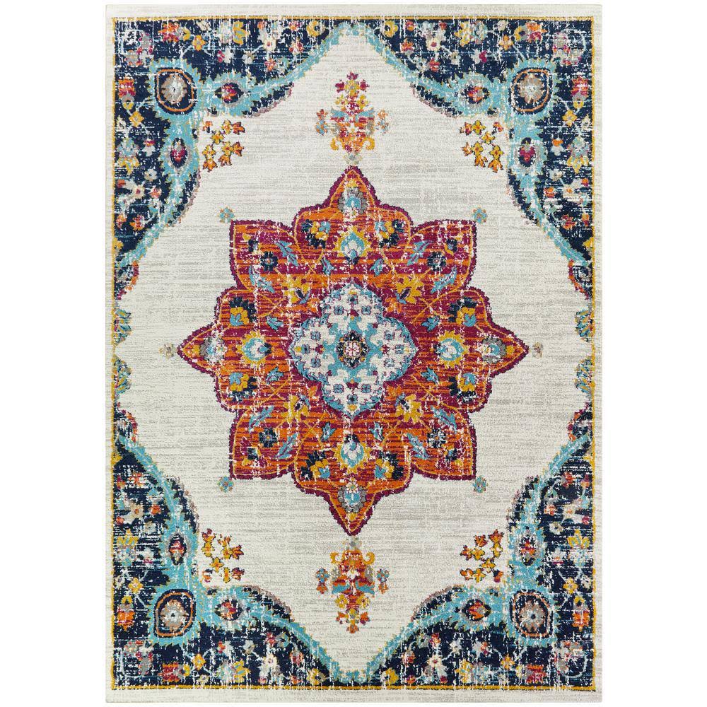 Aurora Multicolored 6 ft. x 9 ft. Medallion Area Rug