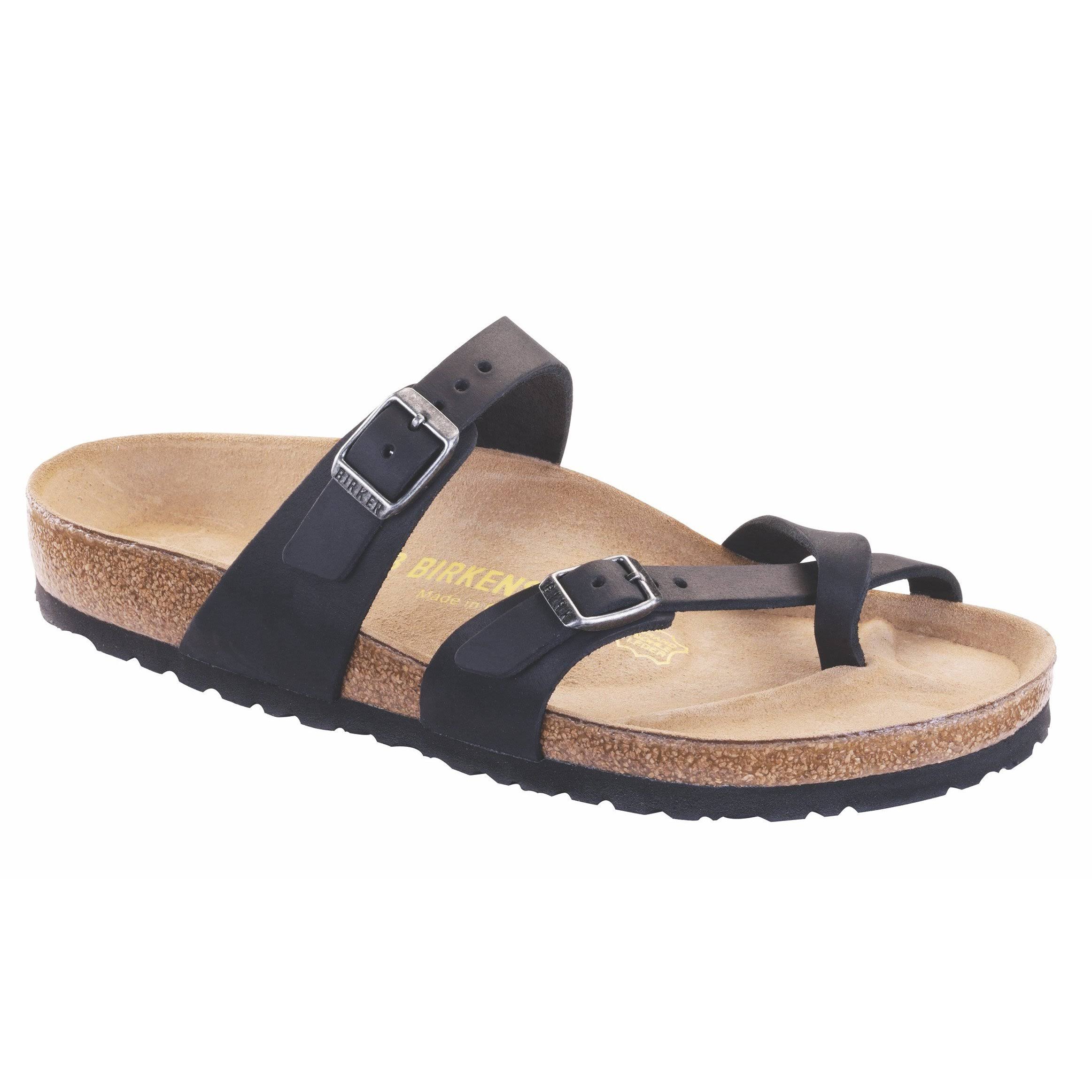Birkenstock Mayari Women's Sandals Black Oiled Leather : 39 (US Women's 8-8.5) Regular